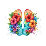 Tongs Fleurs Transfert thermocollant impression dtf flex textile