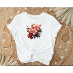 Bouquet Lys transfert thermocollant impression dtf flex textile t-shirt femme homme enfant jeans veste sweat top pantalon