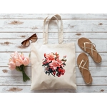 Bouquet Lys transfert thermocollant impression dtf flex textile sac shopping plage dos mains voyage