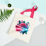 Rose Bord Plage transfert thermocollant impression dtf flex textile sac shopping plage voyage dos sport