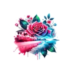 Rose Bord Plage transfert thermocollant impression dtf flex textile