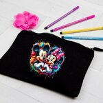 mickey minnie coeur mains transfert thermocollant impression dtf flex textile trousse école maquillage accessoire déco