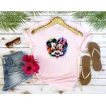 mickey minnie coeur mains transfert thermocollant impression dtf flex textile t-shirt femme enfant homme jeans veste sweat pull pantalon t-shirt
