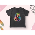groot assis couleurs transfert thermocollant impression dtf flex textile t-shirt sweat pull veste jeans jogging enfant bébé homme femme