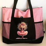 fillette danseuse colère transfert thermocollant impression dtf flex textile sac shopping sport dos mains plage