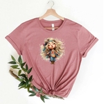 fillette hippie transfert thermocollant impression dtf flex textile t-shirt femme enfant homme jeans veste sweat top pull
