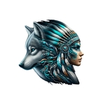 Visages Femme Loup transfert thermocollant impression dtf flex textile