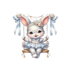 Lapin Balançoire transfert thermocollant impression dtf flex textile