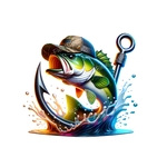 Poisson Hameçon Chapeau transfert thermocollant impression dtf flex textile