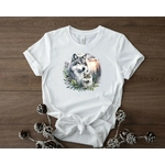 Loup Louveteau Natrue Soleil transfert thermocollant impression dtf flex textile t-shirt homme femme enfant pull veste sweat casquette jeans