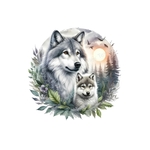 Loup Louveteau Natrue Soleil transfert thermocollant impression dtf flex textile