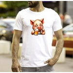 Cochon Bière transfert thermocollant impression dtf flex textile t-shirt homme femme sweat pull jeans casquette veste