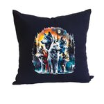 Loups Meute Forêt Neige transfert thermocollant impression dtf flex textile coussin oreillers accessoires déco