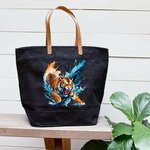 Tigre Eau transfert thermocollant impression dtf flex textile sac shopping dos voyage plage mains