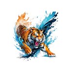 Tigre Eau transfert thermocollant impression dtf flex textile