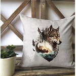 Loup Viking Bateau transfert thermocollant impression dtf flex textile coussin oreillers accessoires déco