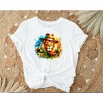 Animaux Sauvages Lion Chapeau transfert thermocollant impression dtf flex textile -tshirt femme homme enfnat veste jeans sweat pull