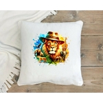 Animaux Sauvages Lion Chapeau transfert thermocollant impression dtf flex textile coussin accessoires déco oreillers