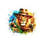 Animaux Sauvages Lion Chapeau transfert thermocollant impression dtf flex textile