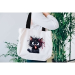 Chat Noeud Dentelle Langue transfert thermocollant impression dtf flex textile sac shopping dos voyage plage sport