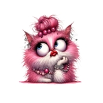 Chat Rose Chignon Bijoux transfert thermocollant impression dtf flex textile