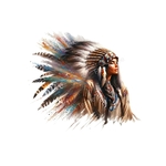 femme amérindienne plumes transfert thermocollant impression dtf flex textile