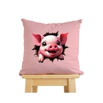 tête cochon humour transfert thermocollant impression dtf flex textile coussin oreillers accessoires déco