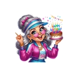 Mamie gâteau anniversaire transfert thermocollant impression dtf flex textile