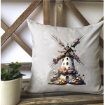 moulin fleurs transfert thermocollant impression dtf flex textile oreillers coussin accessoires déco
