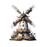 moulin fleurs transfert thermocollant impression dtf flex textile