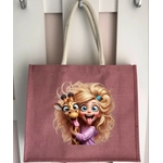 Girafe Fille Grimace Humour transfert thermocollant impression dtf flex textile sac shopping mains sport voyage dos plage