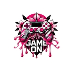Manette Game On Rose transfert thermocollant impression dtf flex textile