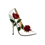 Chaussure blanche roses transfert thermocollant impression dtf flex textile
