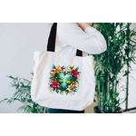 Coeur Lys Cascade transfert thermocollant impression dtf flex textile sac shopping dos mains voyage plage sport