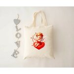 Cupidon Coeur transfert thermocollant impression dtf flex textile sac shopping sport dos voyage plage mains