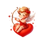 Cupidon Coeur transfert thermocollant impression dtf flex textile