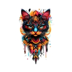 Tête Chat Magnique Couleurs transfert thermocollant impression dtf flex textile