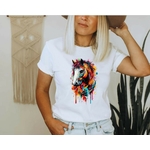 Magnifique Tête Cheval Couleurs transfert thermocollant impression dtf flex textile t-shirt femme homme enfant top débardeur sweat jeans veste
