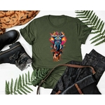 Eléphant Fleurs Feuilles Couleurs transfert thermocollant impression dtf flex textile t-shirt veste pull sweat homme femme enfant
