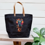 Eléphant Fleurs Feuilles Couleurs transfert thermocollant impression dtf flex textile sac shopping dos voyage plage sport