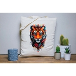 Tête Tigre Magnifique transfert thermocollant impression dtf flex textile sac shopping dos mains voyage plage sport