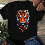 Tête Tigre Magnifique transfert thermocollant impression dtf flex textile t-shirt femme homme enfant sweat top pull veste jeans