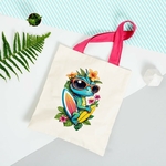 Lézard Fleurs Planches Lunettes transfert thermocollant impression dtf flex textile sac shopping plage voyage dos sport