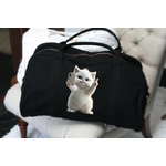 Chat Blanc Selfie transfert thermocollant impression dtf flex textile sac shopping sport voyage dos plage mains