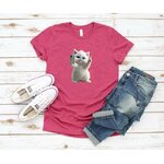 Chat Blanc Selfie transfert thermocollant impression dtf flex textile t-shirt femme enfant homme sweat jeans veste top pull
