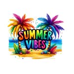 Summer Vibes Rainbow Palmiers transfert thermocollant impression dtf flex textile