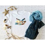Mouettes Volent Plage transfert thermocollant impression dtf flex textile t-shirt top débardeur femme homme enfant sweat jeans veste