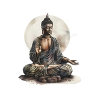 Statuette Bouddha transfert thermocollant impression dtf flex textile