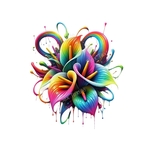Bouquet Fleurs Rainbow transfert thermocollant impression dtf flex textile