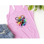 Bouquet Fleurs Rainbow transfert thermocollant impression dtf flex textile t-shirt femme enfant homme top débardeur sweat pull jeans veste
